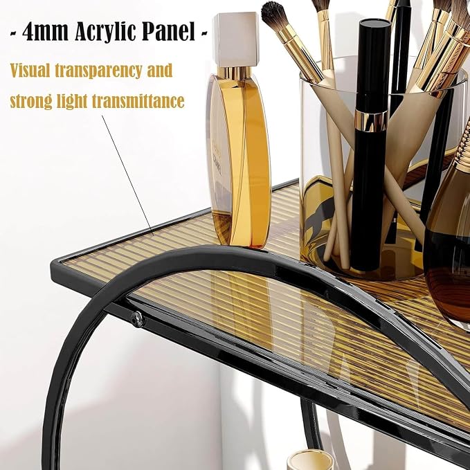 Bathroom Countertop Organizer, Black Perfume Organizer for Dresser | 2 Tier Bathroom Counter Organizer,Vanity Shelf Makeup Organizer, Bathroom Organizers and Storage, Skincare Tray Perfume Stand