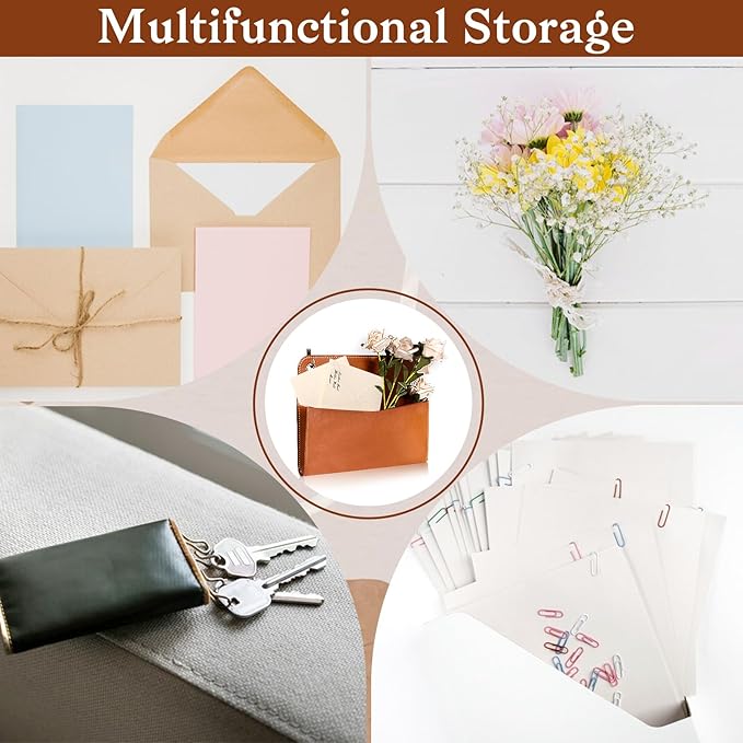 3 Pcs PU Leather Mail Holder Wall Mount 9.8x7.7 Inch Brown Letter Holder Vintage Hanging Mail Organizer 2 Ring Bill Organizer for Wall Decor Storage Letter Postcards Bill Flowers Office Home