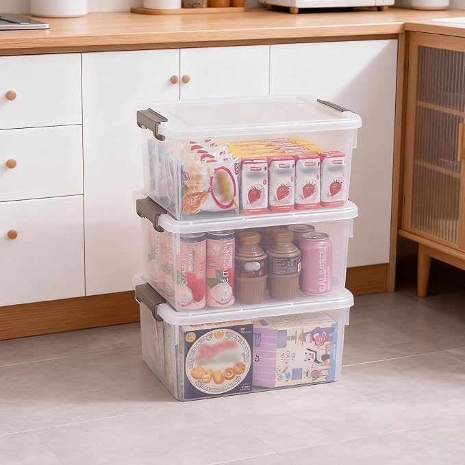 Citylife 17 QT Plastic Storage Bins with Lids Latching Stackable Storage Containers for Organizing Large Clear Storage Box for Garage, Craft, Toys, Closet, Home, 1 Pack