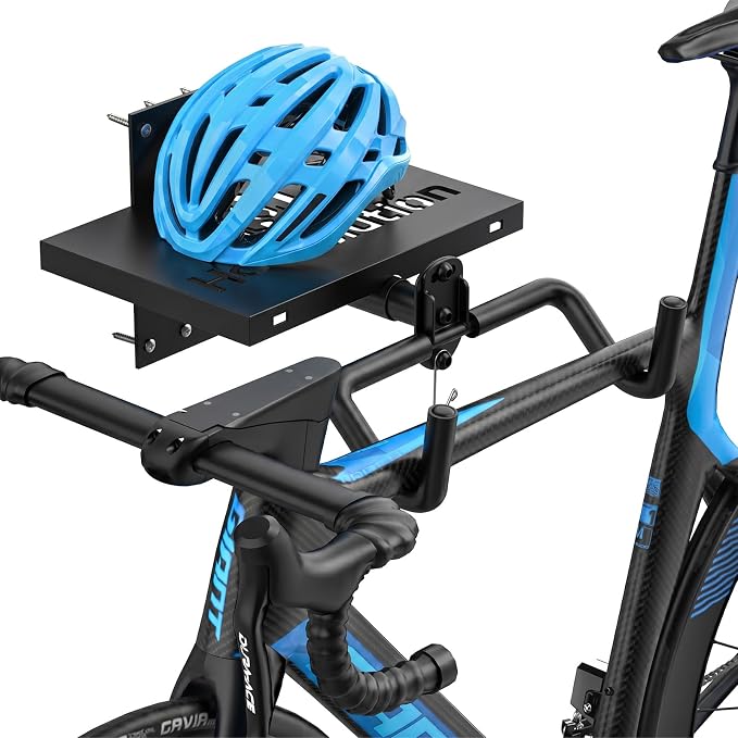 Housolution Bike Wall Mount Horizontal with Shelf EVA Foam Padded | Bike Hooks for Garage up to 48.5LBS, Carbon Steel, Adjustable Bikes Wall Hanger for Road, Mountain and Hybrid Bikes