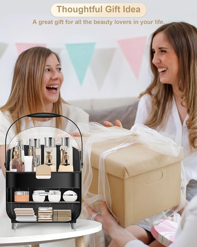 Anylady Makeup Organizer Countertop, Skincare Holder Bathroom Counter Organizer, Storage Box Cosmetic Display Cases, Teen Girl Gifts Make up Organizers for Vanity, Dresser