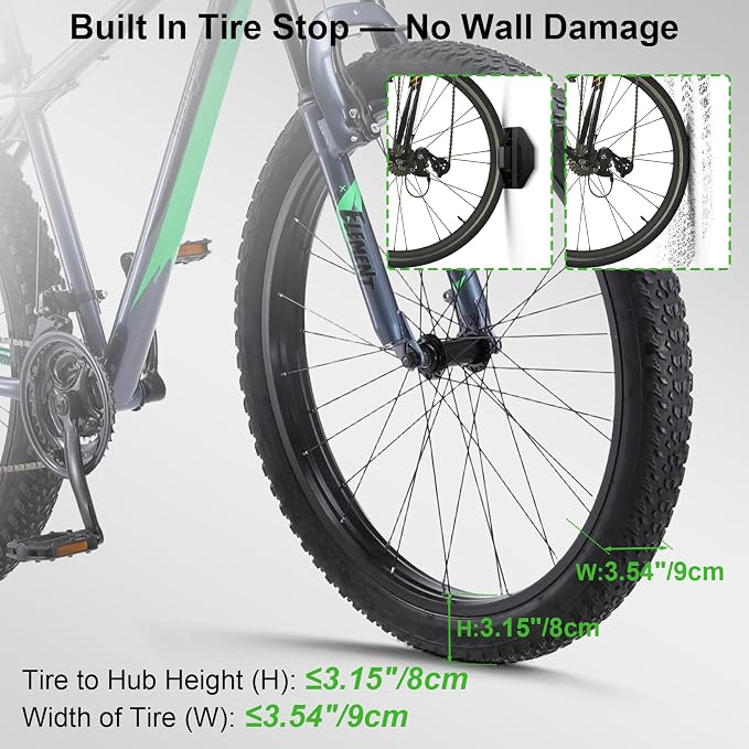 Bike Wall Mount, 4 Pack Heavy Duty Bicycle Hangers for Garage Storage | Space Saving Vertical Bike Rack Holds up to 66 lbs, Swivel Bike Hooks for MTB & Road Bikes, Easy Install
