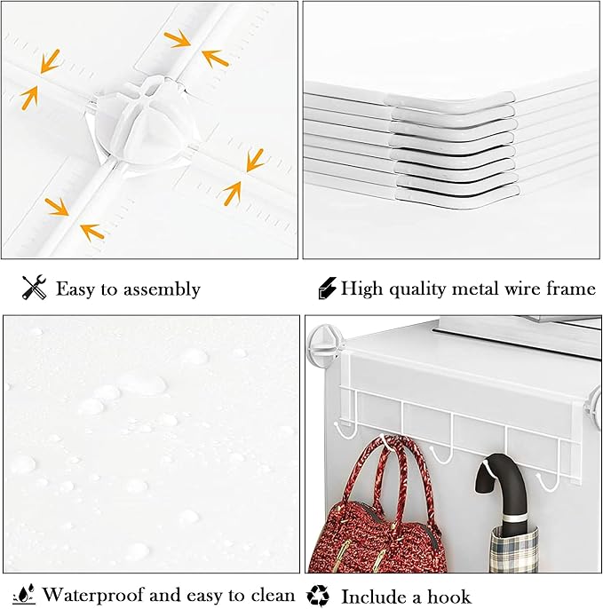 AWTATOS 6 Cube Closet Organizer Storage Shelves, White | Portable Closet Clothes Organizers Storage Shelf DIY Stackable Cubby Shelving for Closet Bedroom Living Room Office