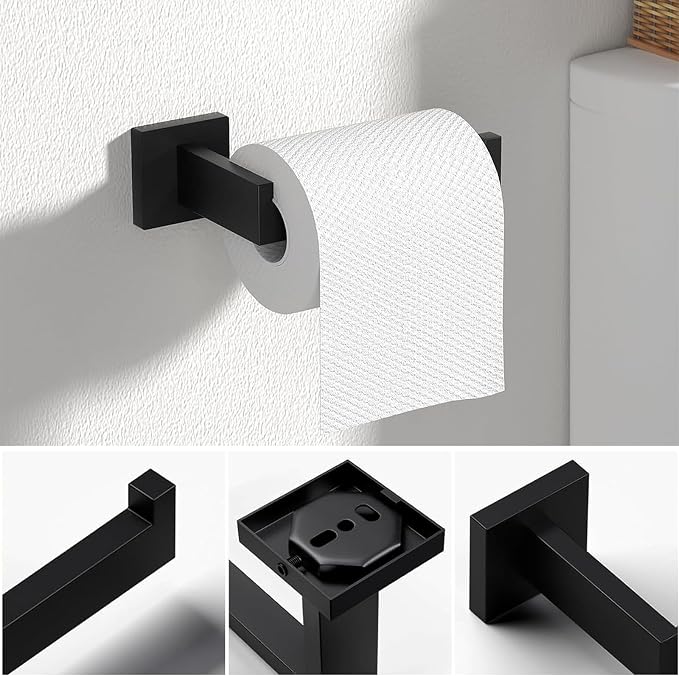 JOPOFI 10 Piece Towel Bar Set - 15.7Inch Bath Towel Holder - Matte Black | Stainless Steel Towel Racks for Bathroom Wall Mounted, Towel Rod for Bathroom Wall