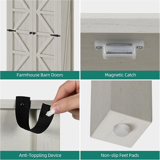 YITAHOME 64.5" Farmhouse Pantry Cabinet with 2 Drawers & Shelves, White | Tall Storage Cupboard for Living Room, Kitchen, and Hallway