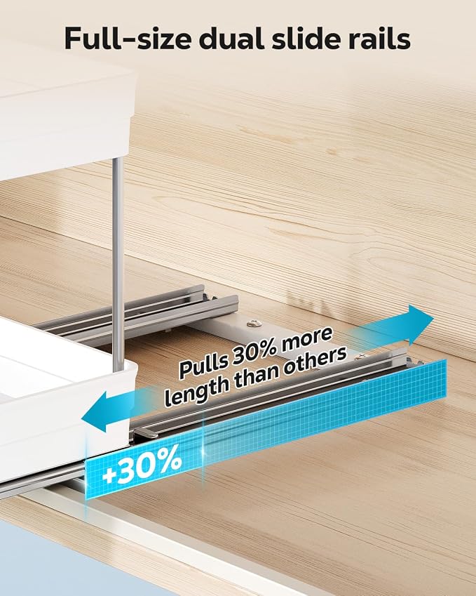 Nieifi 2 Tier Vertical Spice Rack Pull Out for Cabinet-8-1/4 inch Wide | ABS material,spice pull out organizer for cabinet,two installation methods,suitable for cabinets and counterto