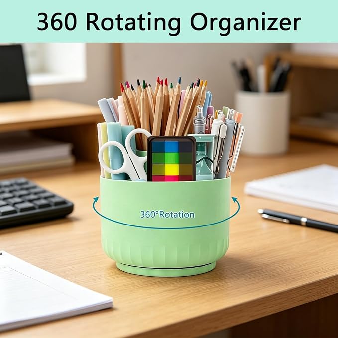 Office Supplies,Green Desk Accessories,Office Supplies Set,Desk Organizer,Stapler,Tape Dispenser,Scissors,Staple Remover,Binder Clips,Staples,Ballpoint Pen,Index Tabs with Ruler,Clear Tape.10pcs