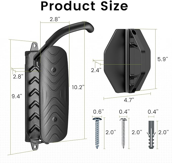 Housolution Swivel Bike Wall Mount [2 Pack], 150° Swivel up to 66lbs, Black | Vertical Bike Rack Wall Hanger, Bike Hangers for Garage, Mountain Bike Wall Mounts, Bicyckle Storage Rack for Garage