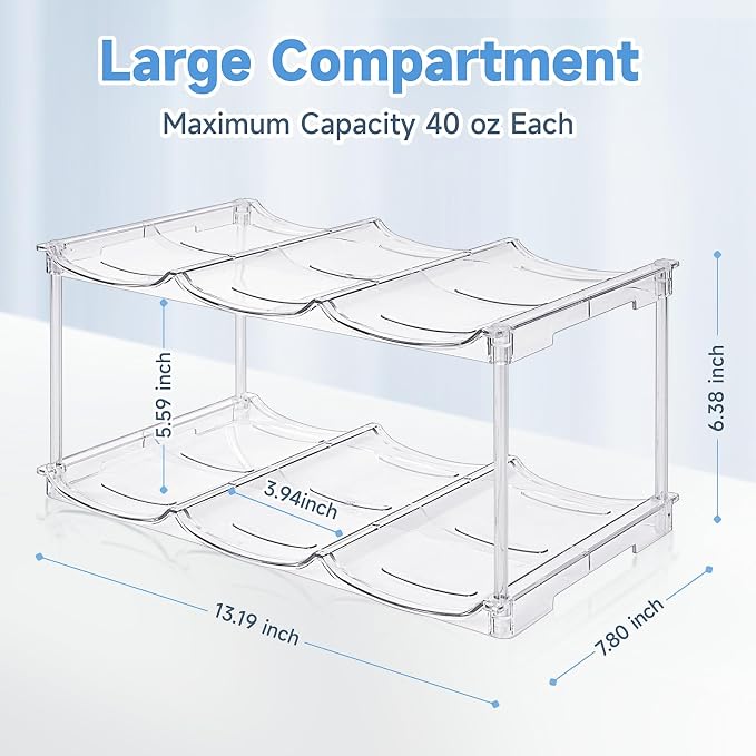 spospo Stackable Water Bottle Organizer for Stanley 40 oz Tumbler | Water Bottle Holder for Cabinet, Pantry Kitchen Organizers and Storage for Stanley Cup Accessories, Tumbler Organizer, 2 Pack