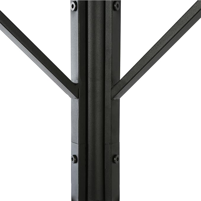 HOME BI Coat Rack Hat Stand Free Standing Display Hall Tree Metal Hat Hanger Garment Storage Holder with 9 Hooks for Clothes Hats and Scarves in Black,17.72" Wx17.72 Dx70.87 H (Black)