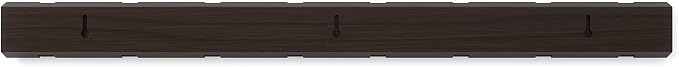 Umbra Flip Coat Rack, Wall Mount 8-Hook, Space Saving, Walnut/Black | Real wood and steel build, retractable hooks fold flat, holds coats bags and scarves, easy install