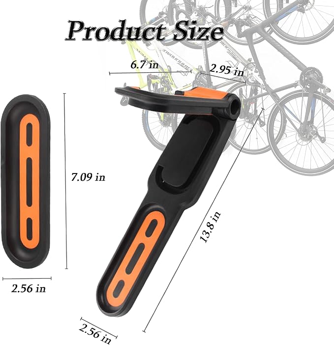 Bike Wall Mount Garage Storage | Rotatable Bike Hanger, Space-Saving Vertical Rack, Holds Up to 66lbs, Easy to Install