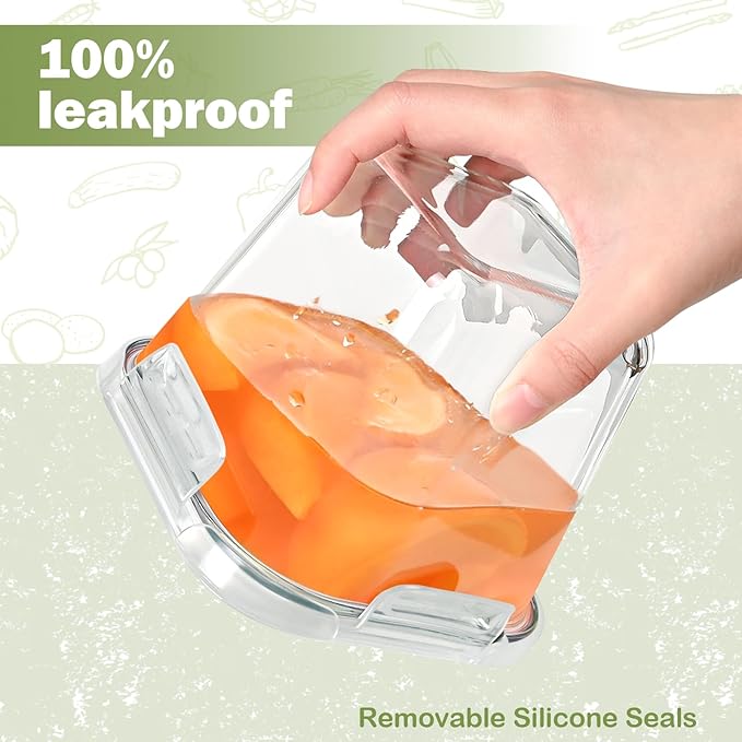 Borosilicate Glass Soup Containers with Lids, 4 Cup/32 oz, 6 Pack | Microwave Dishwasher Oven Freezer Safe | Airtight Leak Proof | Food Grade | Square Soup Meal Prep | Lunch | Food Storage Set