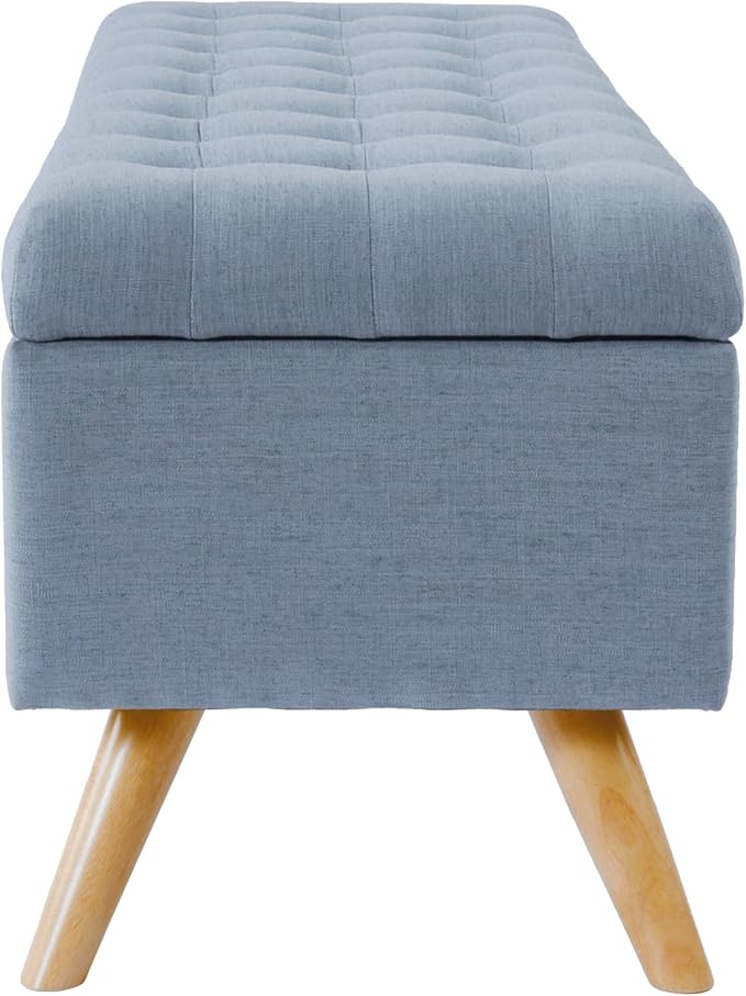 HomePop Modern Storage Bench, Blue Large