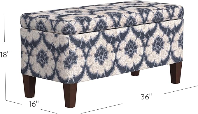 HomePop 36" Decorative Storage Bench - Blue Medallion Print