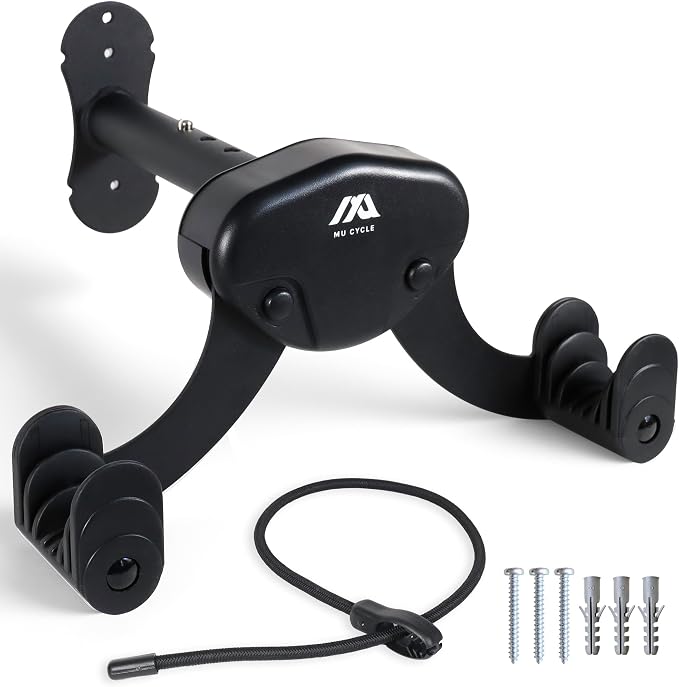 Buffalo Bike Wall Mount Rack – Adjustable Heavy-Duty Horizontal Indoor Hanger for Road, Mountain & Hybrid Bikes up to 48.5 lbs / 22 kg, Space-Saving Garage & Apartment Storage