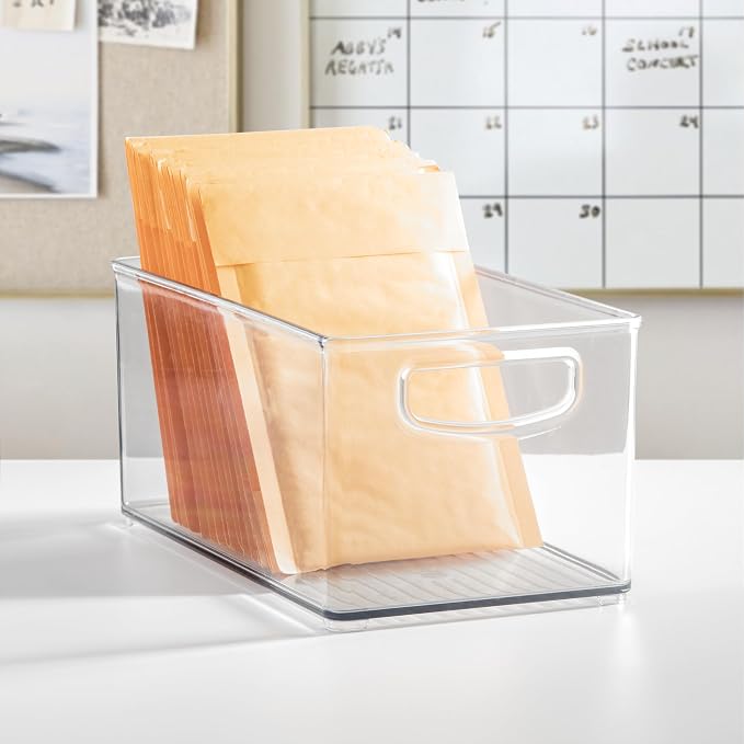 iDesign Stackable Clear Plastic Bin | Kitchen Organizers and Storage, For Fridge and Pantry
