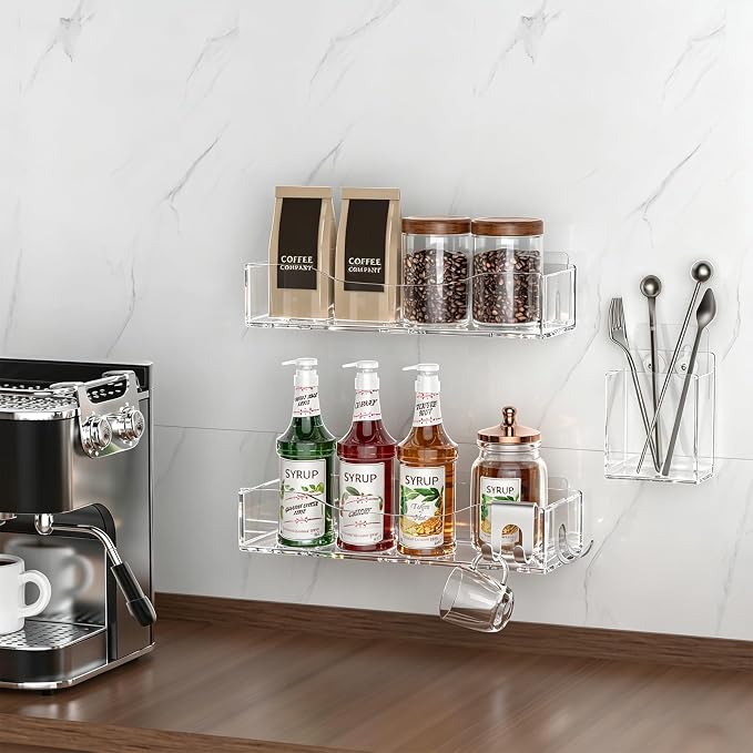 Rust-proof Shower Shelves, Bathroom Storage Organizer Shower Caddy (Clear 5-Pack)