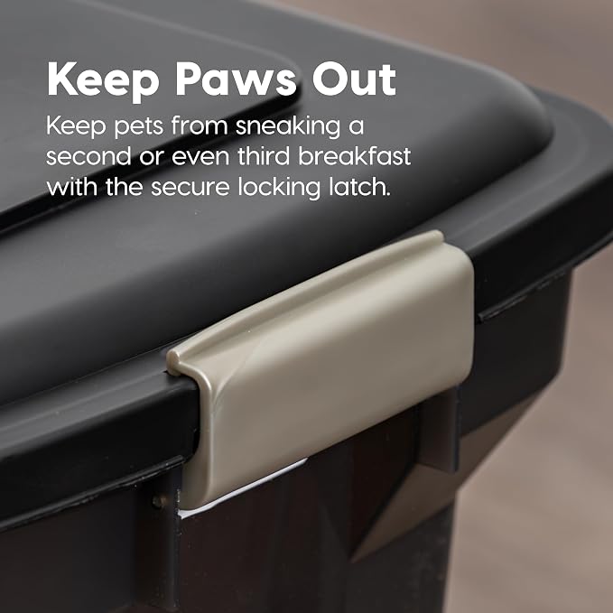 IRIS USA Dog Food Storage Container, Up to 13 lbs, Smoke, Made in USA | BPA-Free, Airtight Seal, Best for Cat Food, Bird Seed, Chicken Feed, Pet Toys, Treats, Pellets