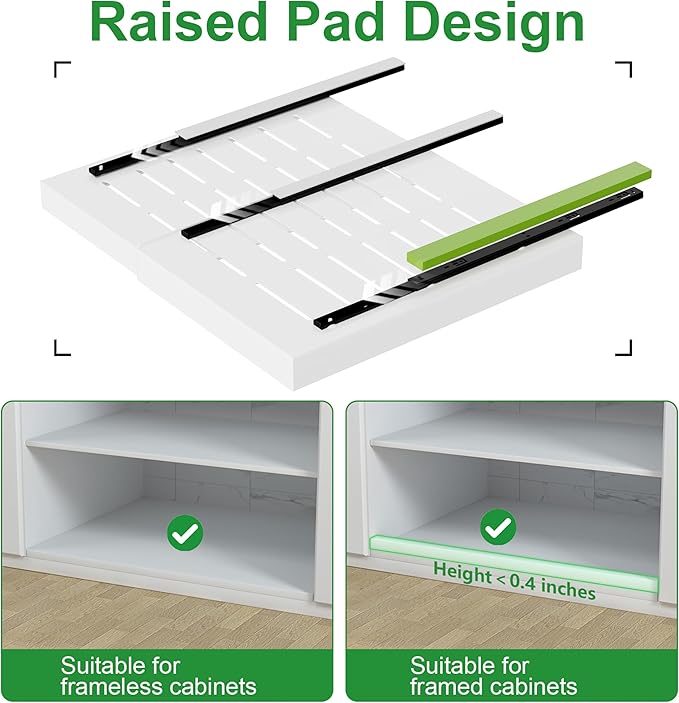 PAKETA 4 Pack Expandable Pull Out Cabinet Organizer,21" Deep | Pull Out Drawers for Cabinets with width from 15" to 26",Sliding Drawers for Cabinets with Upgrade 3 Slide Rails,hold 65 lbs