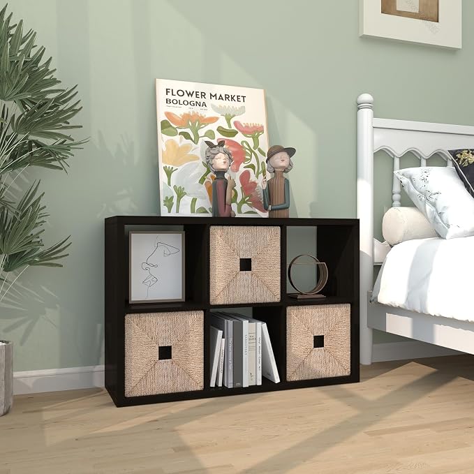 6 Cube Storage Organizer Shelf, Chocolate, 11 inch | 2026 Wooden Thick Frame, Anti-Tipping Kits, Reversible Open Back Bookcase, Horizontal and Vertical Dual-use