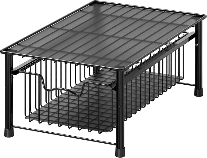 Simple Houseware Stackable Basket Drawer, Black