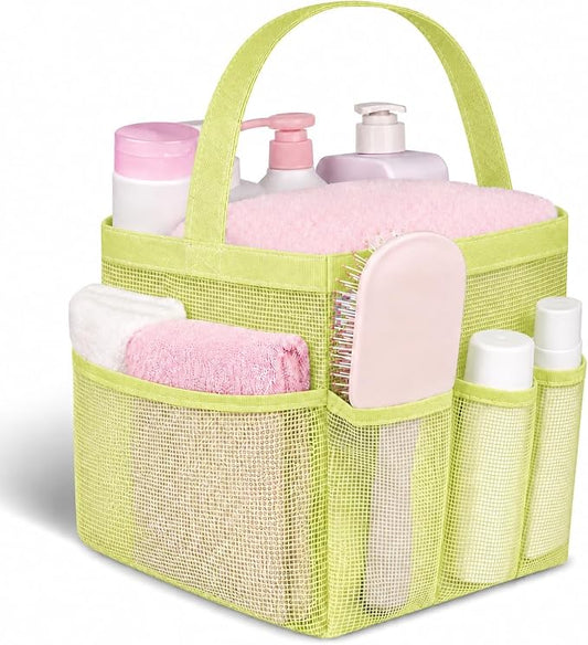 Mesh Shower Caddy Portable - 9 Pockets for College Dorm Room Essential | Large Capacity Mesh Shower Caddy with 9 Pockets, Portable Hanging Toiletry Bag for College Dorm, Gym, Camping and Beach