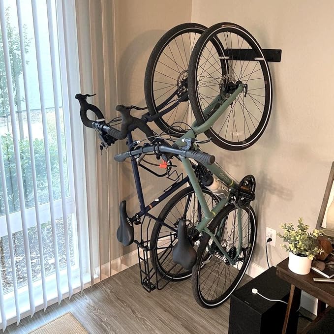 StoreYourBoard BLAT Bike Wall Mount Rack for Garage, Holds Up To 100 lbs | Bike Hooks for Garage, Wall Mount Bike Rack, Rubber Coated Hooks, 50 lb per Hook