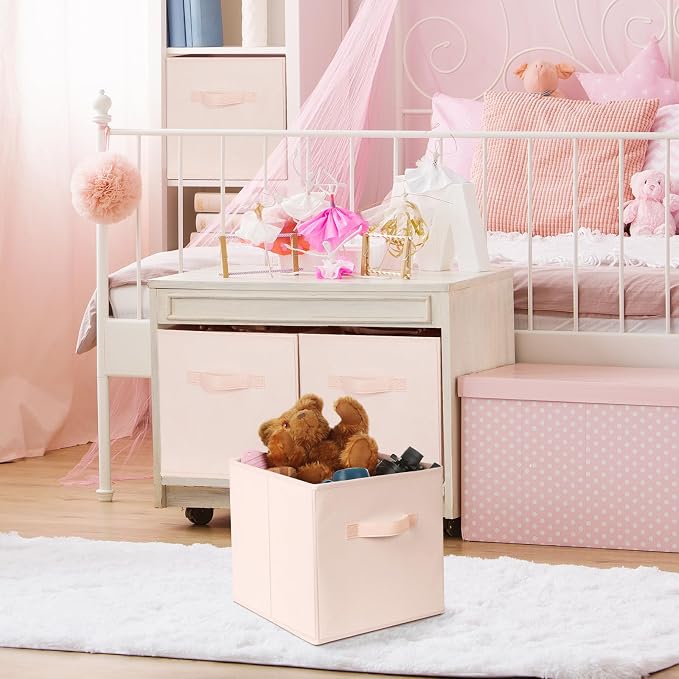 Criusia Storage Cubes - 13 Inch Heavy Duty Fabric Storage Bins for Shelves Closet Cube Organizer - 8 Pack Collapsible Cube Storage Bins Baskets for Clothes Blankets Toys - Nursery Organization