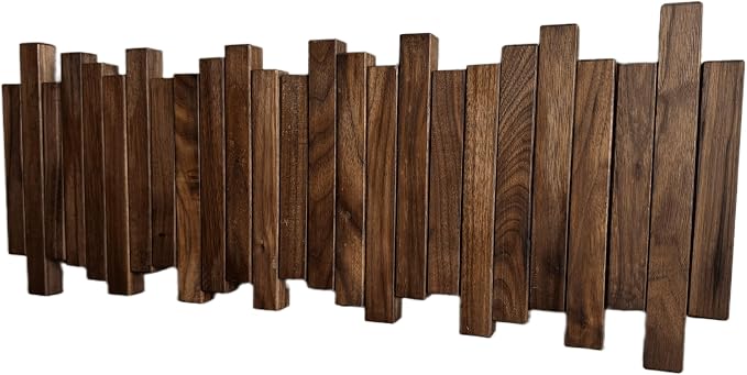 Natural Wood Wall Mounted Piano Coat Rack| Coat Rack Wall Mount| Flip Down Wall Hook Rack 5 Hooks| Entryway Wall Storage with Hooks,Made of Black Walnut.Wall Art