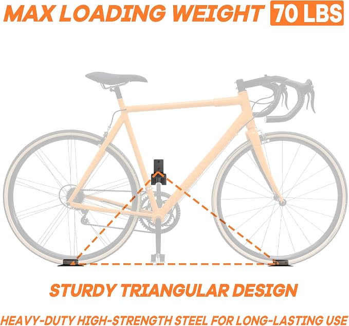Wall Mount Bike Pedal Hanger, Heavy-Duty Horizontal Bike Rack for Garage, Indoor Bike Hanger, Holds Up to 70 lbs, 2 Pack