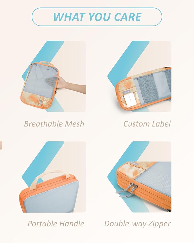 BAGSMART Compression Packing Cubes for Travel Essentials | 14 Set /6 Set /4 Set/2 Set, Lightweight, Durable