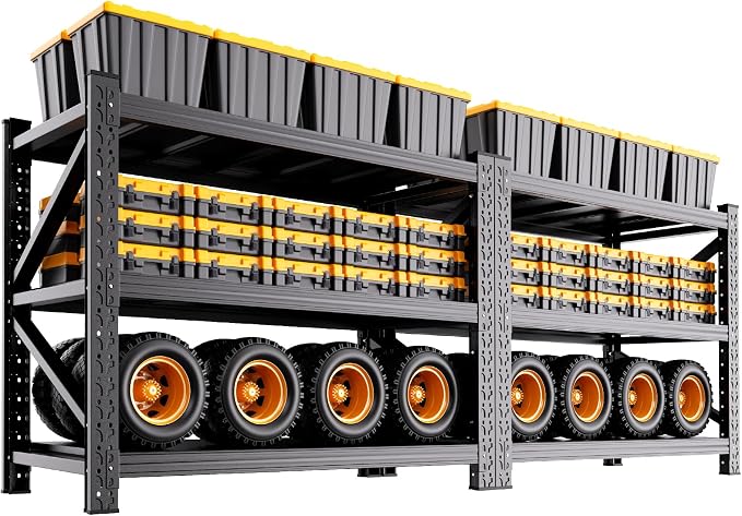 2 Pack Heavy Duty Metal Garage Shelving, 59" Wx20 Dx54.3 H, 3-Tier Adjustable Storage Shelves for Garage Storage, Industrial Metal Shelving & Shelves Organizer for Warehouse, Workshop & Home