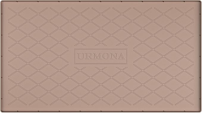 URMONA 40" x 22" Waterproof Silicone Mat in Multiple Sizes & Colors, Under Sink Mat for Kitchen & Bathroom, Pet Food Pad for Dogs & Cats, Kitchen Cabinet Liner, Multi-Purpose for Storage(Khaki)