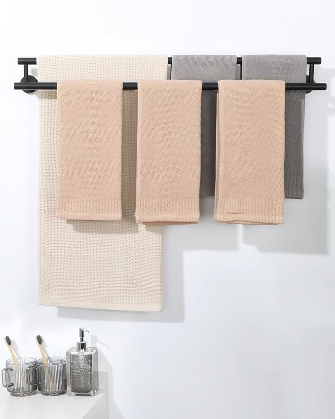 Alise Double Towel Bar Black,32 Inch Towel Racks for Bathroom Wall Mounted | Bathroom Towel Rack SUS304 Stainless Steel Bathroom Towel Holder Quick Drying Hand Towel Holder Towel Bar for Walls