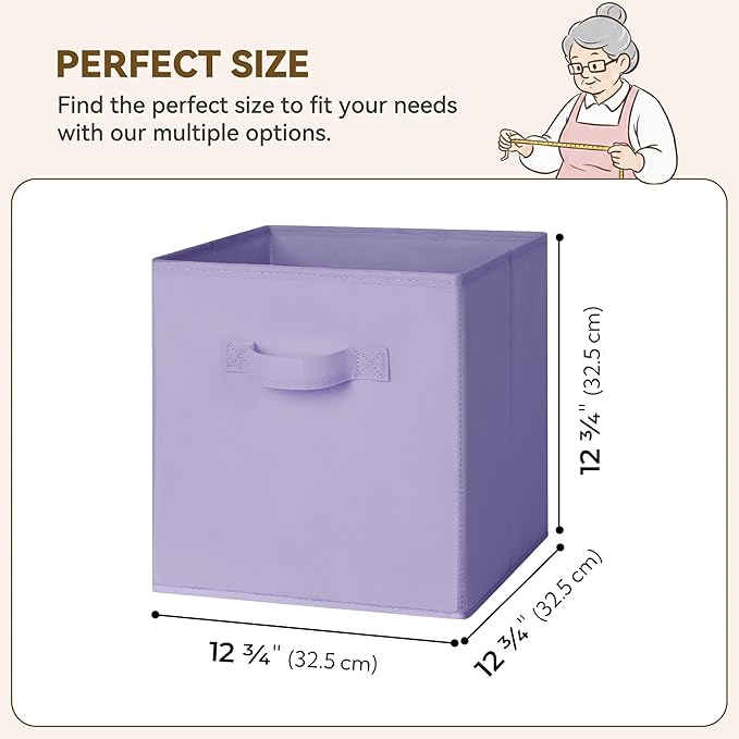 GRANNY SAYS Cube Storage Bins, 13 Inch Cube Storage Organizer, Fabric Storage Bins, Storage Cubes for Shelves, Closet, Purple Gradient, 6-Pack