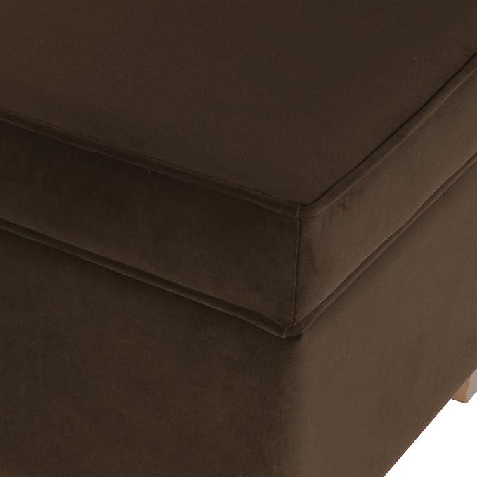 Spatial Order 24" Dinah Collection Storage Ottoman - Chocolate Brown Velvet