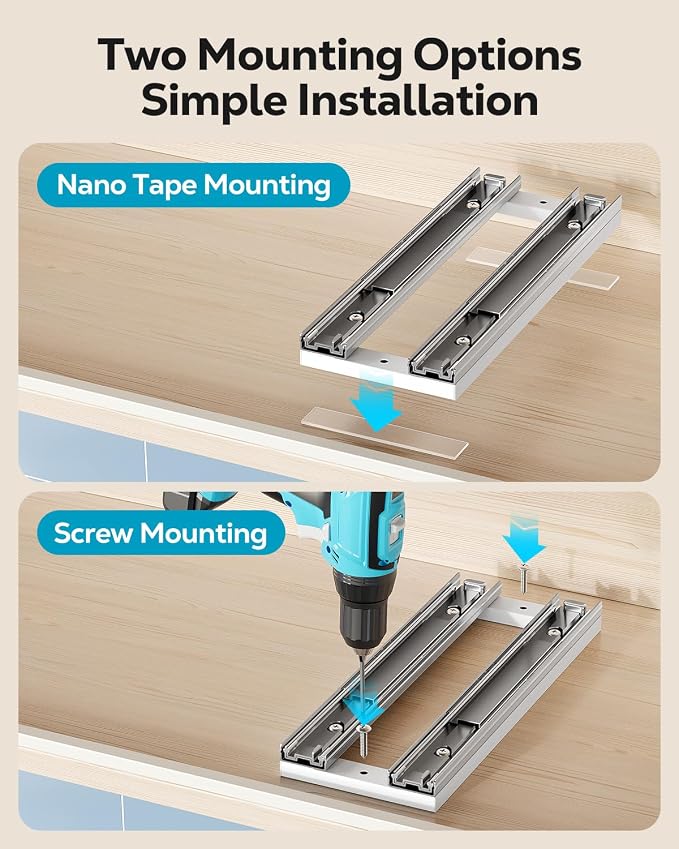 Nieifi 2 Tier Vertical Spice Rack Pull Out for Cabinet-8-1/4 inch Wide | ABS material,spice pull out organizer for cabinet,two installation methods,suitable for cabinets and counterto