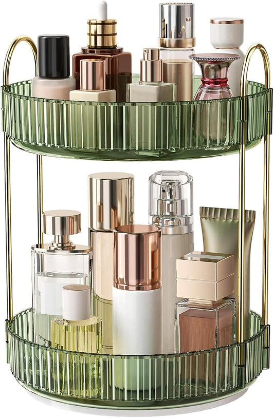 360° Rotating Makeup Organizer, Large Capacity Skincare & Cosmetics Storage | Skincare & Makeup Caddy, Bathroom Counter Organizer, Spinning Storage Tray for Perfume, Dresser, Bedroom, Vanity Countertop