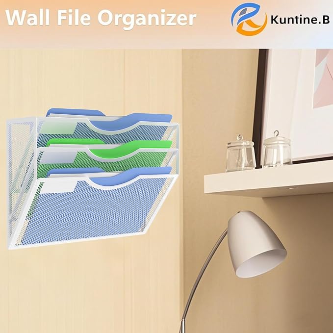 Kuntine.B Wall File Organizer Office Hanging Magazine Holder Wall File Organizer for Office Home