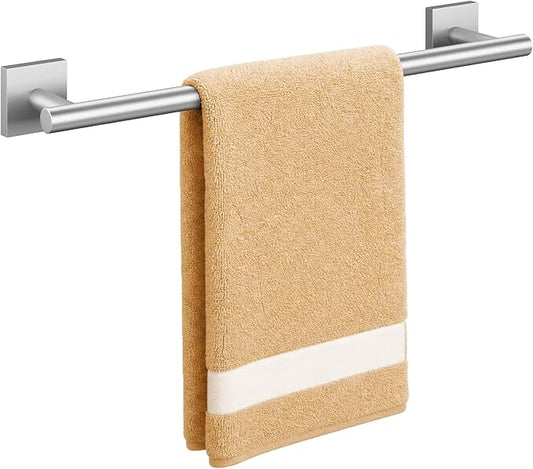 Brushed Nickel Towel Bar, 18 Inch Towel Racks for Bathroom | Thicken 304 Stainless Steel Towel Holder with Square Base, Towel Rod Wall Mounted, Modern Home Decor (Total Length 20 Inch)