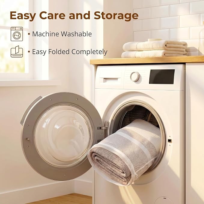 OIASKET 108L Cotton Rope Storage Basket for Living Room and Bedroom 25"x16"x16" Woven Laundry Basket, Heavy Duty Bin for Blankets, Pillows & Toys, Pet-Safe & Scratch-Free, Brown and White