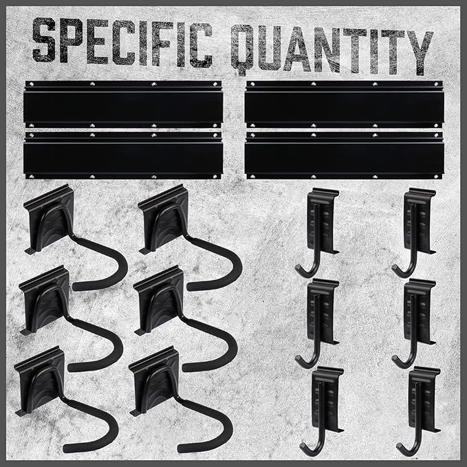 HORUSDY Stainless Steel Bike Storage Rack, 6 Bike Storage Hanger Wall Mount and 6 Helmets Hooks for Home & Garage Holds Up to 600lbs, Black