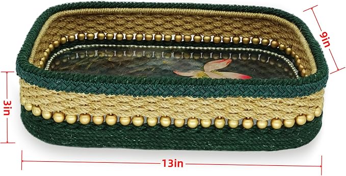 Zenpeace Wicke rBig Basket, Suitable For Hand-Woven Rectangular Basket Organizing and Decorating Projects, Clothes and Various Items