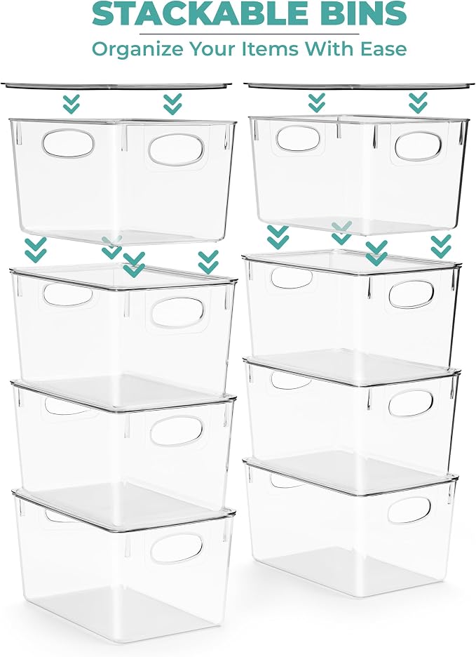 Sorbus Large Clear Plastic Storage Bins with Lids, Stackable Toy Storage Bins, Clothes, Medicine, Makeup, Closet, Art Supply, Bathroom, Shoe, Toy Storage Organizer (2 Pack)