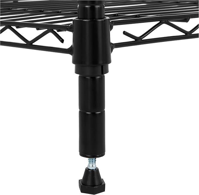 Amazon Basics 4-Shelf Adjustable Heavy Duty Steel Wire Rack Storage Shelving, Sturdy Garage Shelving, 350 lbs Capacity Per Shelf, Easy No-Tool Assembly, 36" x 14" x 54", Black