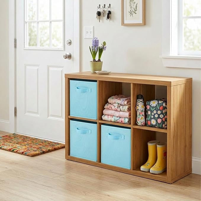 ShellKingdom Storage Bins, Foldable Fabric Storage Cubes And Cloth Storage | Storage Organizer For Closet And Toys, 10.5x10.5x11 INCH, 6 Pack (Light Blue)
