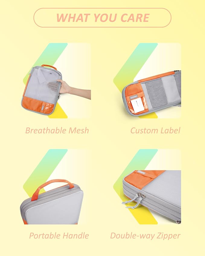 BAGSMART Compression Packing Cubes for Travel Essentials | 14 Set /6 Set /4 Set/2 Set, Lightweight, Durable