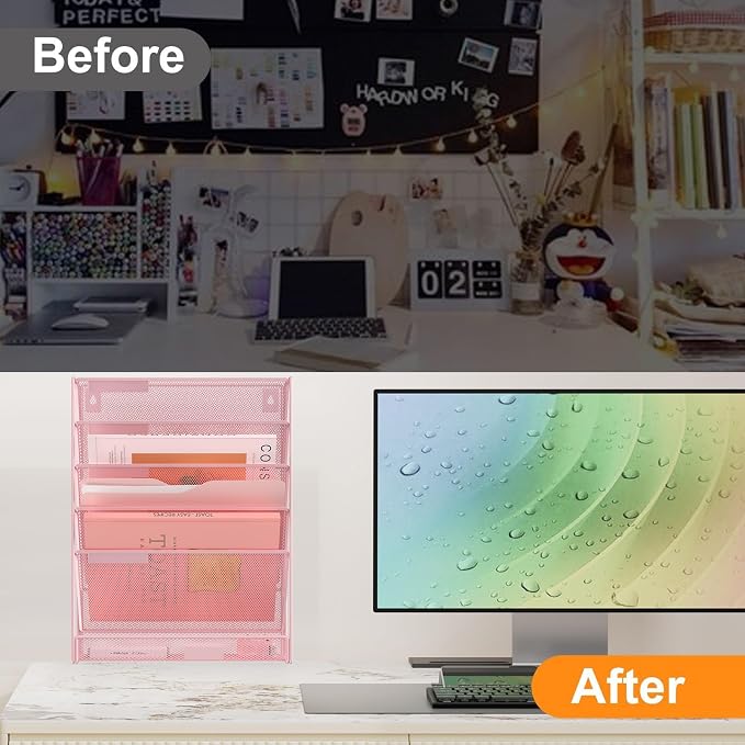 Kuntine.B Wall File Organizer Office Hanging Magazine Holder Wall File Organizer for Office Home