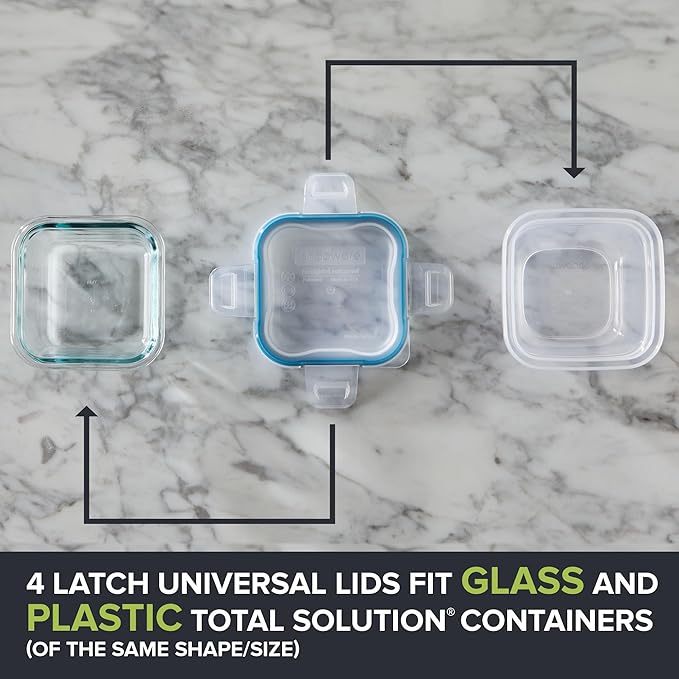 Snapware Plastic Total Solution (21-Pack) Large Food Storage Containers Set, Meal Prep Containers with Plastic BPA-Free Lids & 4 Locking Tabs, Microwave, Dishwasher, and Freezer Safe